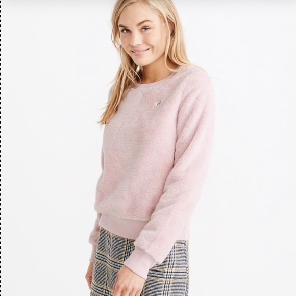 Abercrombie & Fitch Cozy Crew Neck Pullover Sweater - Pink Size S - Picture 1 of 13